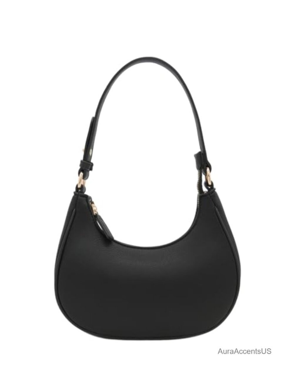 PU Leather Small Crescent Shoulder Bag Adjustable Strap Purse